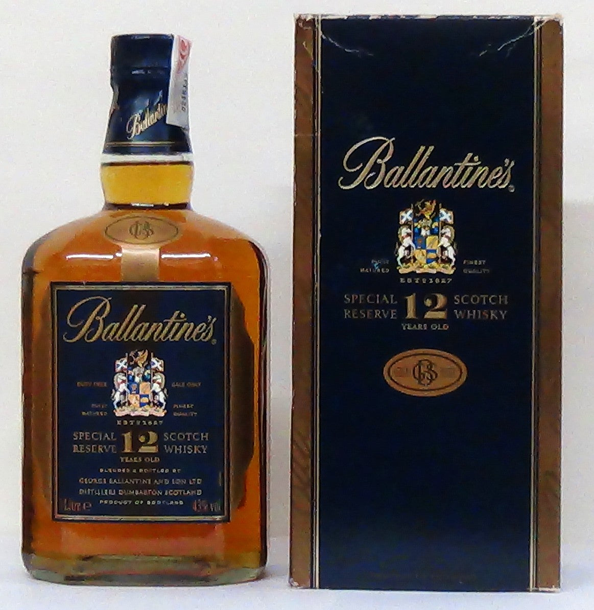 Ballantines Gold Seal 12 Year Old Special Reserve 1980s Bottling Litre  Bottles