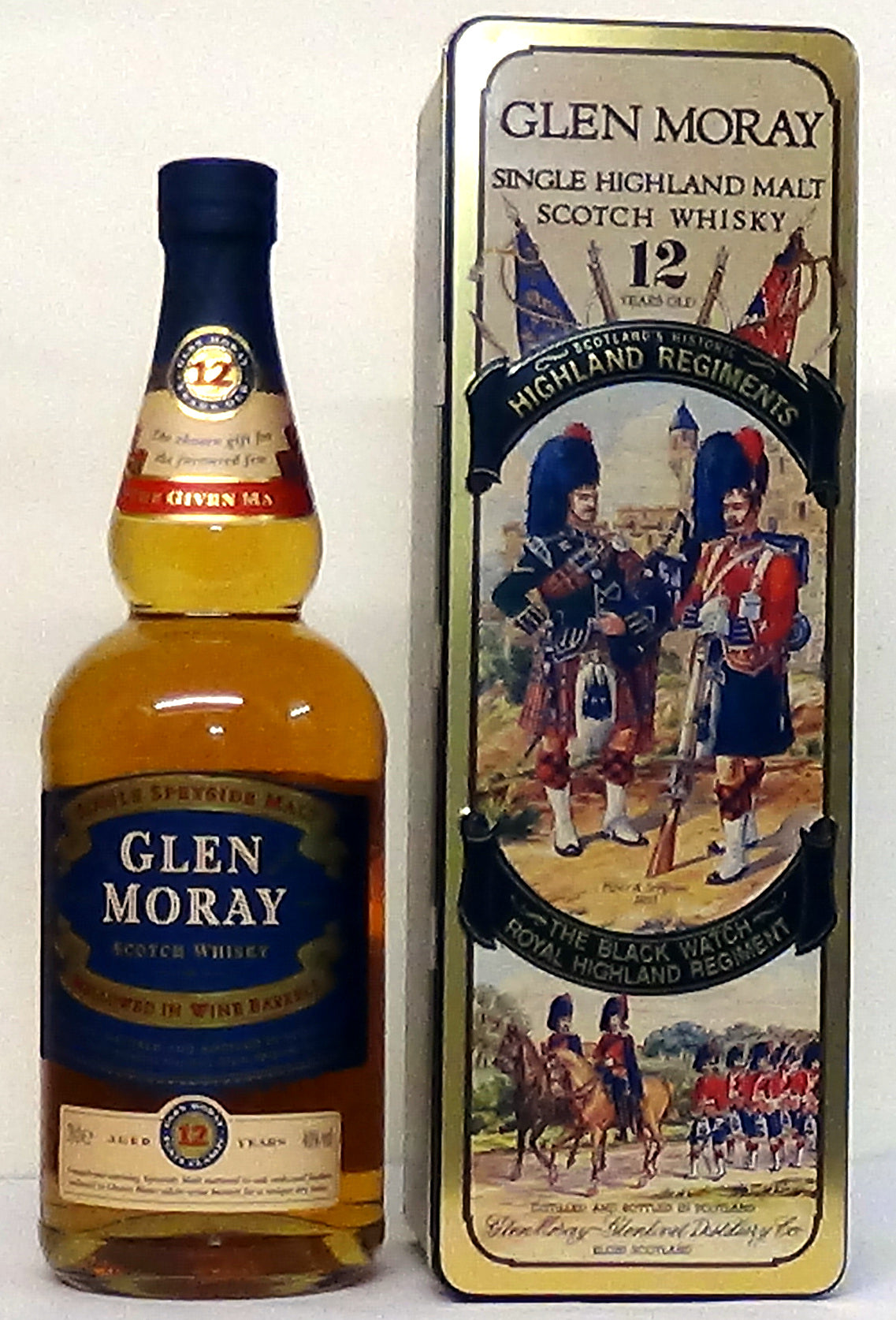 1980s The Black Watch Royal Highland Regiment Glen Moray Single Highland 12 year Old Malt