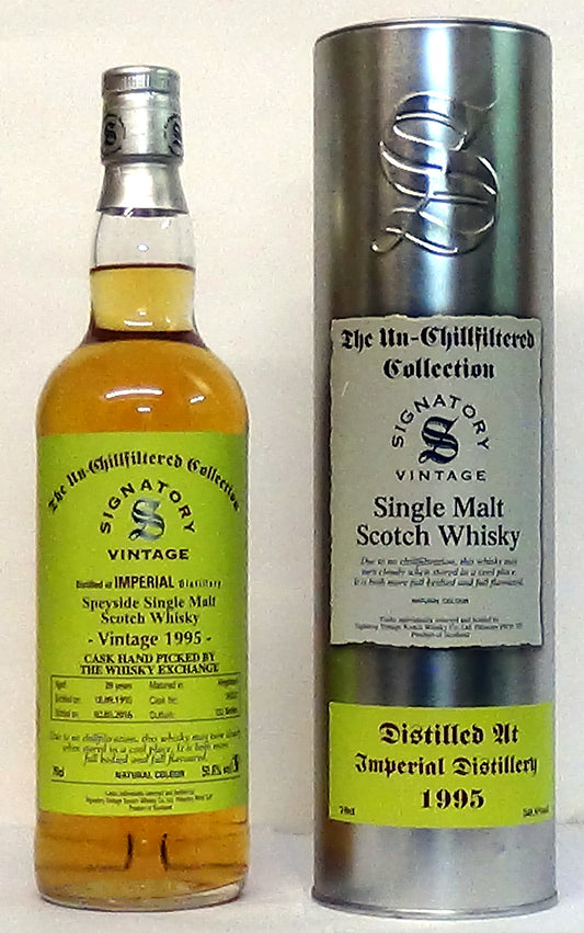 1995 Imperial Speyside bottled 2016 Signatory Vintage “The Un-chillfiltered Collection 50.8% vol £100