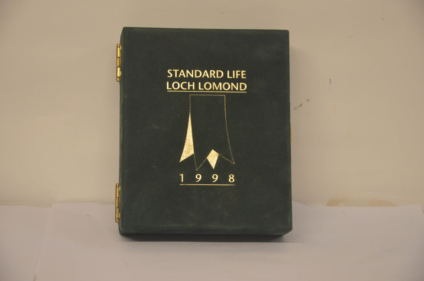 Standard Life Loch Lomond Cased Etiquette, Finest Scotch Whisky Novelty Decanter in the form of a golf ball in fitted case, 1998 Scottish Open in Loch Lomond