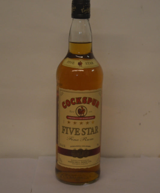 1990s Cockspur Five Star Fine Rum 43%Abv Barbados