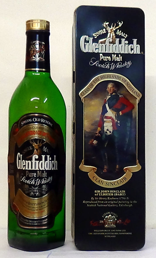 Glenfiddich Pure Malt Special Old Reserve Clan Sinclair Bot.1990s In presentation Tin