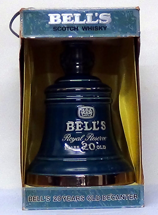 1970’s Bell's 'Royal Reserve' Blue Ceramic Decanter 20 Year Old - M&M 