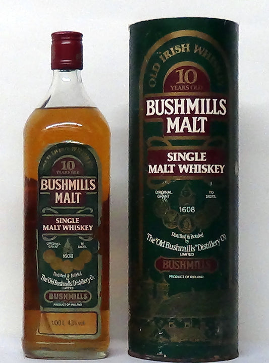 1980’s Bushmills 10 Year Old Malt Whiskey 1 Litre - M&M Personal Vintn