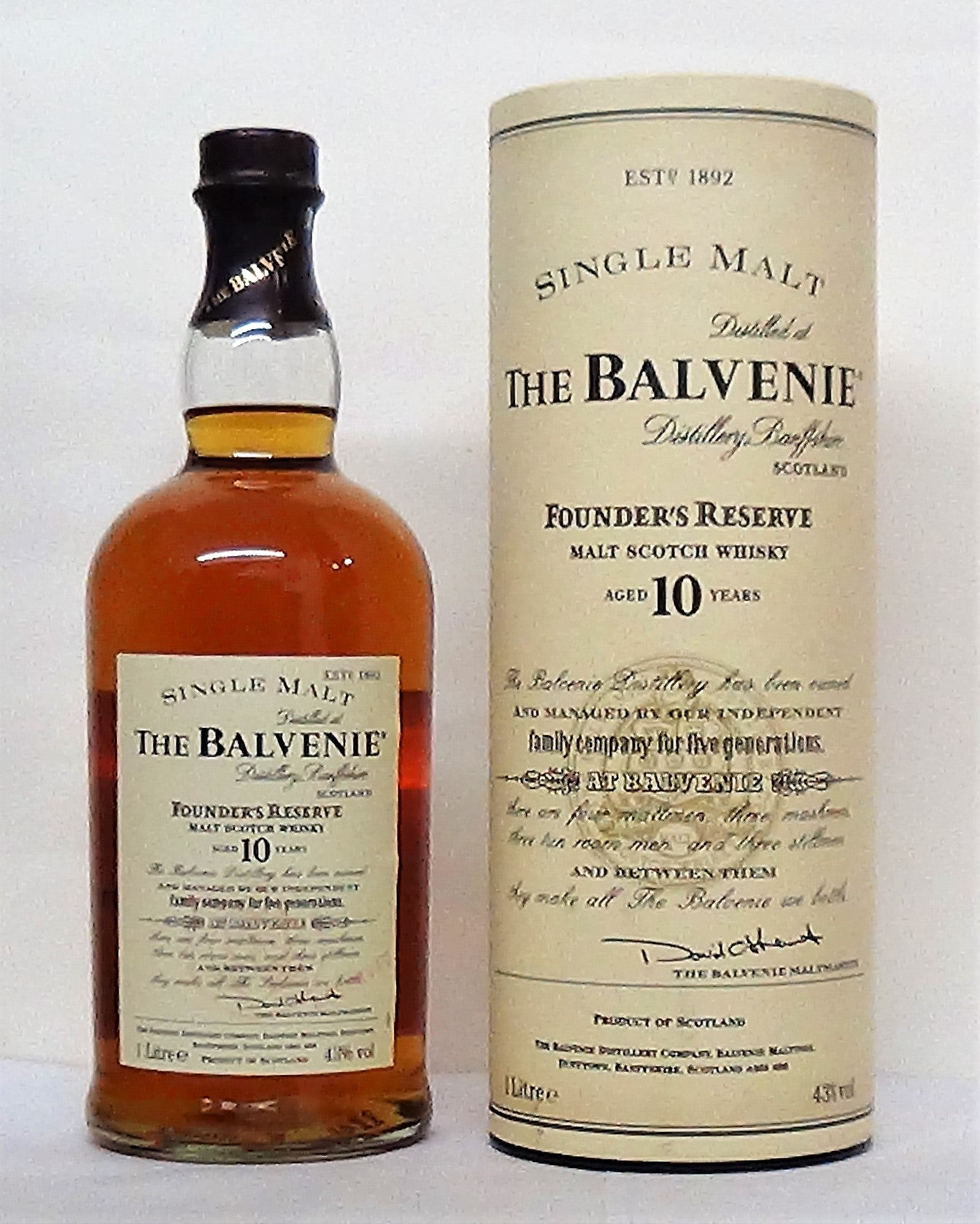 1980’s The Balvenie Founder'S Reserve 10 Year Old 1 Litre In Original 