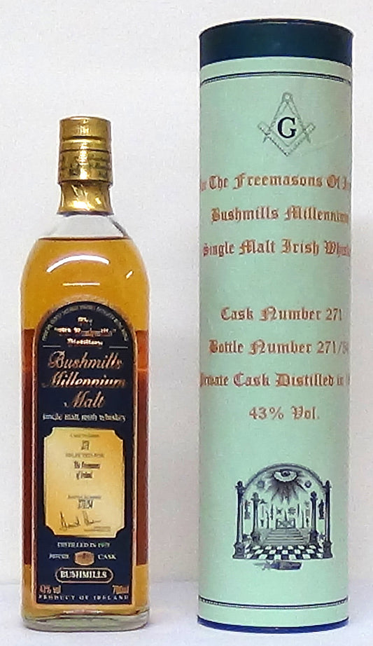 1975 Bushmill’s Millenium Malt Selected for The FreeMasons of Ireland 